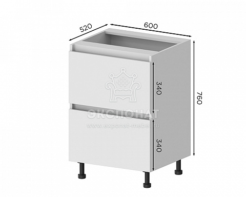 Н2Я 600 Шкаф нижний 2 ящика Кухня Этерна (ETERNA)